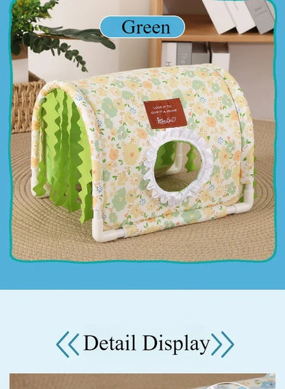 Small Animal Hideout Bed-Soft Pet House with Open Entrance,Safe Rounded Corners for Guinea Pigs/Hamsters/Rabbits-Decor Shelter