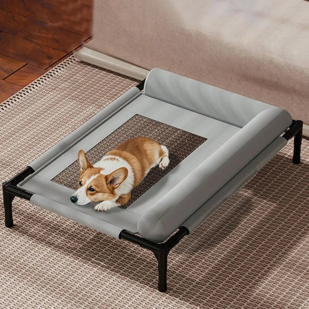 Pet Furniture Mesh Elevated Dog Beds Breathable Removable Raised Dog Bed with Pillow Outside Dog Bed Cat Patio Sunbathing
