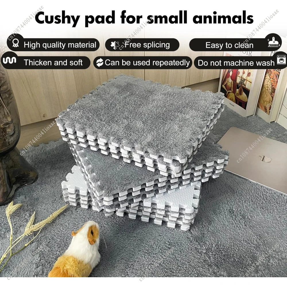 12Pcs 11.8"x 11.8" Guinea Pig Cage Mat Washable Reusable Little Pet Bedding Cage Liner Soft Warm Rabbit Mat Do Not Machine Wash