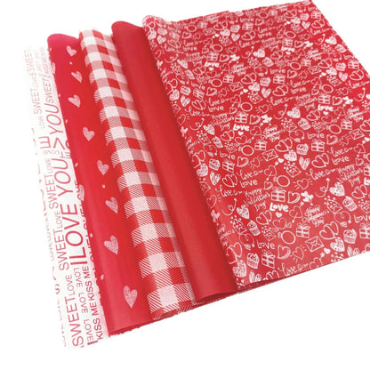 30Pcs Valentine's Day Red Parchment Paper Sheets | 5 Style Choices for Gift Wrapping & Party Decor