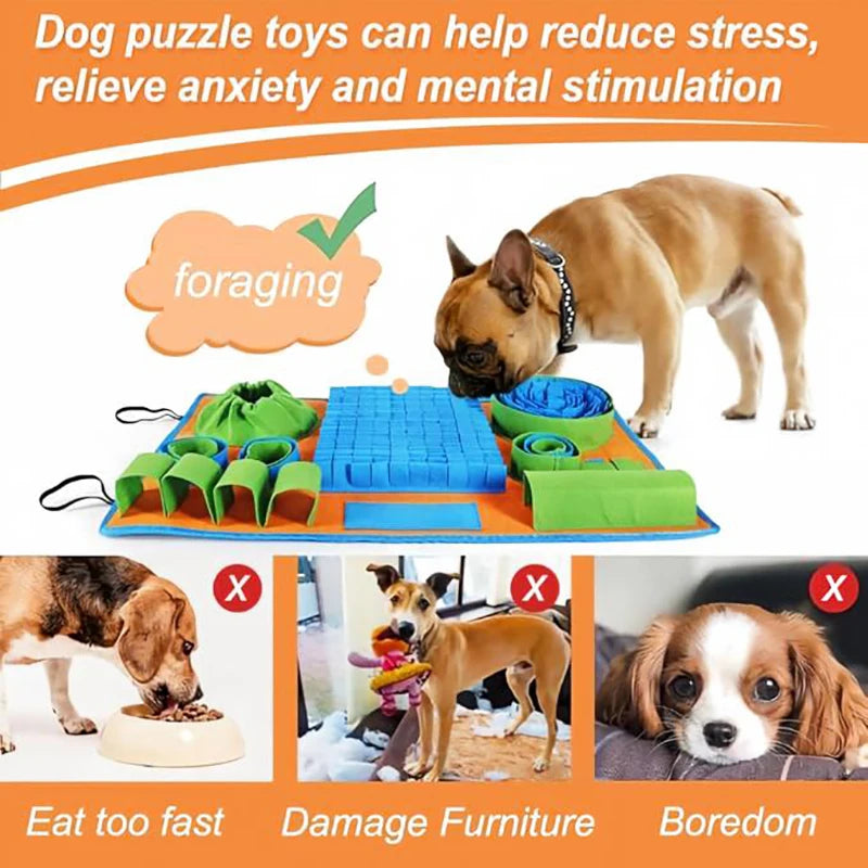 Pet Snuffle Mat for Dogs, Interactive Slow Feeder Sniff Pad for Small Dogs & Cats, Puzzle Toy for Boredom & Mental Stimulation
