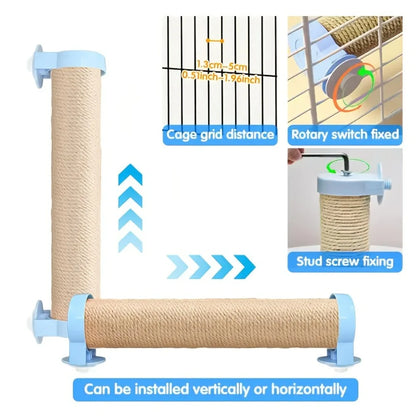Adjustable Angle Rabbit Scratch Post | Natural Sisal Rabbit Claw Scratcher, Interactive Climbing, Scratch Toy for Rabbits, Cats