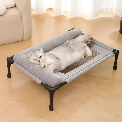 Pet Furniture Mesh Elevated Dog Beds Breathable Removable Raised Dog Bed with Pillow Outside Dog Bed Cat Patio Sunbathing