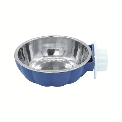 Pumpkin Shaped Small Pet Food and Water Bowl, Movable and Lifting Pet Carrier Bowl Pet Feeding Supplies