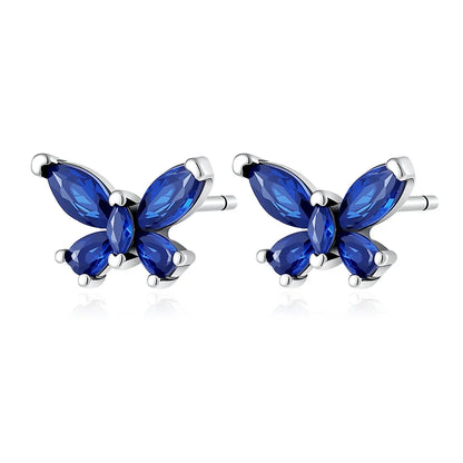 925 Silver Butterfly Cherry Stud Earrings | Fine Jewelry Gift for Women
