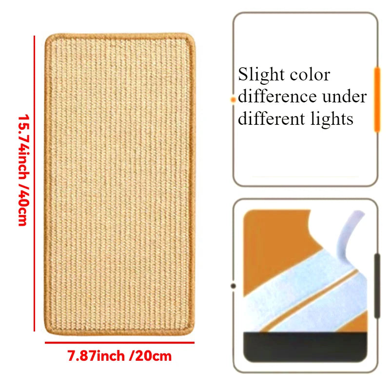 Sturdy Vertical Cat Scratching Pad Beige with Hanging Ball, Space-saving Indoor Anti-scratch Sofa Protector Pet Cat Mat