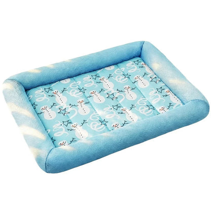 Summer Cooling Pet Dog Bed Breathable Soft Dog Sleeping Pad Neck-Protecting Washable Summer Pet Supplies for Dogs Cats Beds Mats
