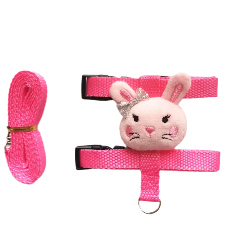 Small Animals Outdoor Wakling Supplies Cartoon Style Rabbit Harness and Leash Set for Bunnies Guinea Pig Bunny Accessoris Pet