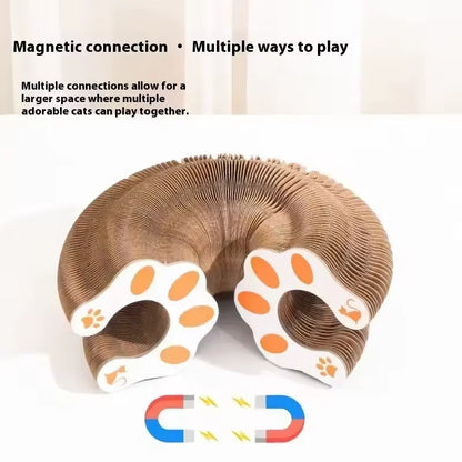 Magic cat scratching board toy with ball kitten climbing frame round wavy cat scratching board toy multiple ways to play
