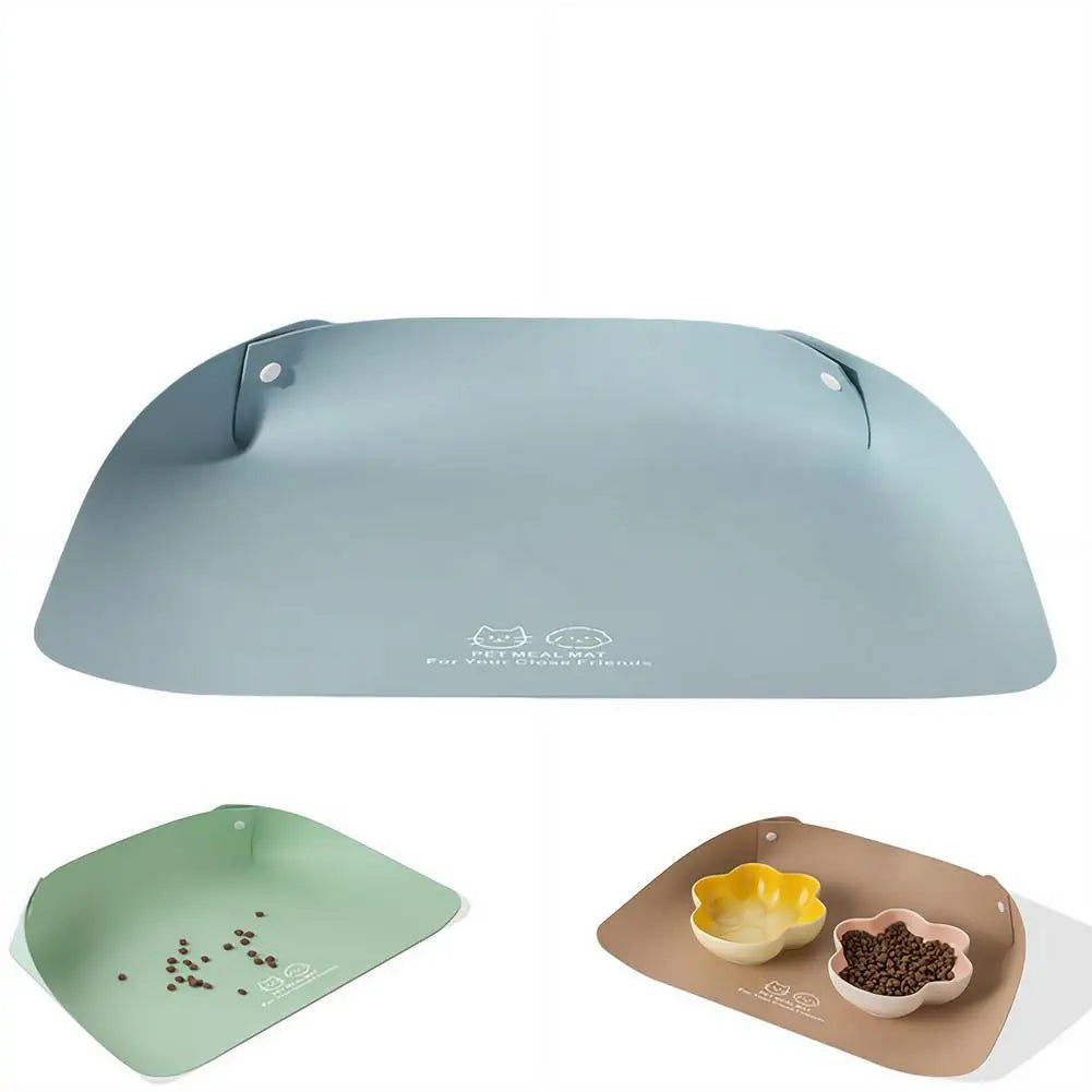 PU Leather Pet Feeding Mat Spill Proof Waterproof Oil Resistant Non Slip Bowl Holder Easy Clean Floor Protector for Dogs Cats
