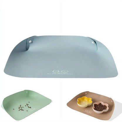 PU Leather Pet Feeding Mat Spill Proof Waterproof Oil Resistant Non Slip Bowl Holder Easy Clean Floor Protector for Dogs Cats