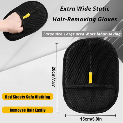 Pet Hair Removal Tool Reusable Static Removal Gloves, Double-Sided Grooming Gloves for Pets Removes Pet Fur Hair for Carpets