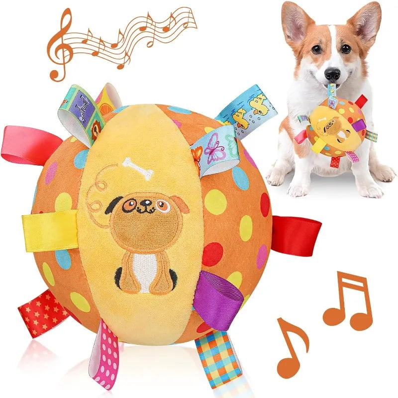 Pet Interactive Fetch Toy for Small To Large DogDog Plush Toy with Straps,Soft Stuffed Ball with Cotton Material