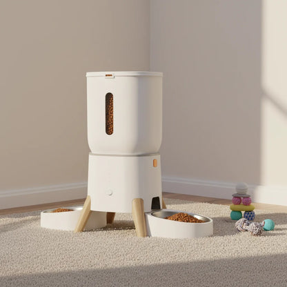 5L Pet Intelligent Feeder - App-controlled Remote Feeding Machine - Dual-bowl Automatic Feeder for Cats and Dogs