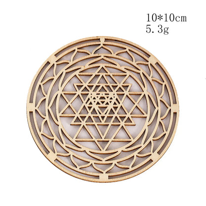 Wooden Sacred Geometry Wall Hanging | Rustic Yoga Meditation Decor