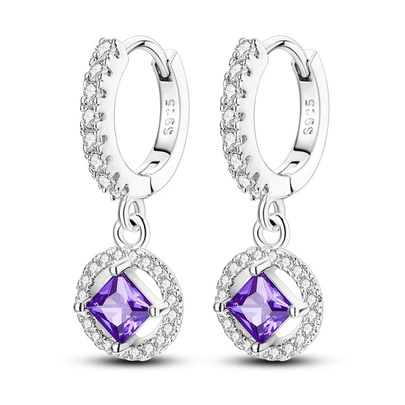 925 Sterling Silver Hoop Earrings with Zircon | Classic U-Shaped Women Jewelry
