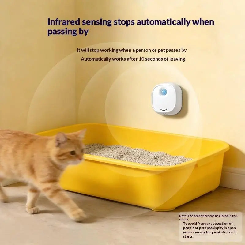 ㈅Pet Cat Litter BoxIntelligent Odor Purifier Air Purifier Regular  Deodorization Cat Toilet Odorinduction Supplies