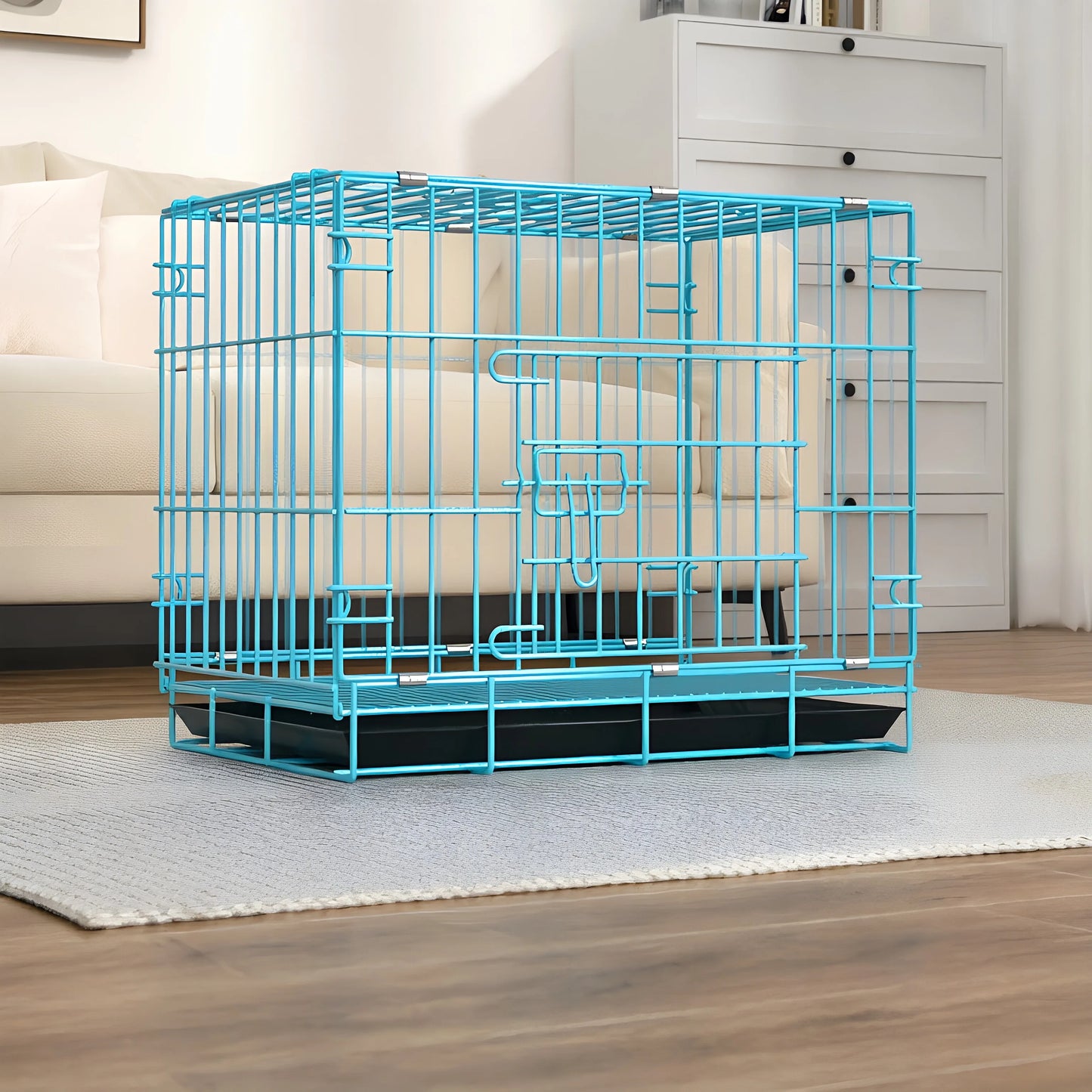 Dog Cage, Small and Medium-Sized Dog, Pet Cage, Fence, Thickened, Large Dog, Household Folding Dog Bed, Car Cage, Cat Cage