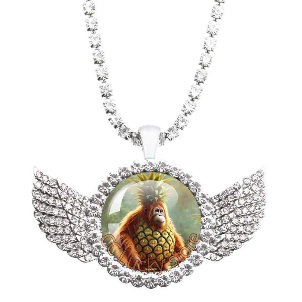 25mm Angel Wing Necklace | Italian Brainrot Pendant Funny Animal Jewelry Gift
