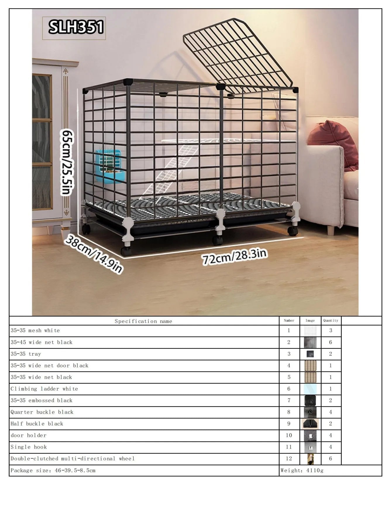 Large Indoor Rabbit Cage with Automatic Cleaning Toilet for Domestic Rabbits, Guinea Pigs, and Other Pets