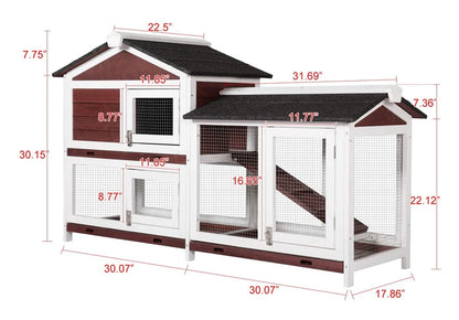 Outdoor Solid Wood Large Pet House Bamboo Rabbit House Cages Coop Wooden Rabbits Hutch