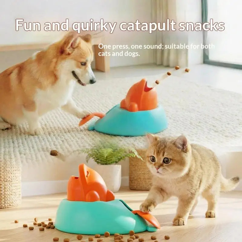Pet Training Feeding Toys Interactive Dog Food Launcher Training Puzzle Toy For Dogs Cats Fun Feeding Machine Pet Training Toy