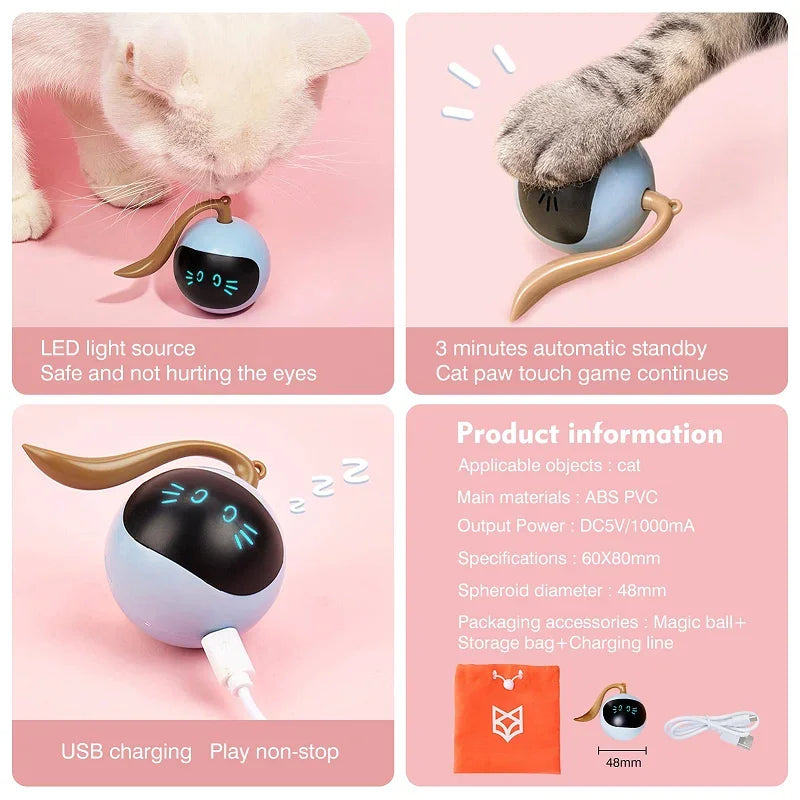 Cat Training Sounds Smart Cat Toys Interactive Ball Toys Dog  Squeaks Dog Cat Play Gravity Ball
