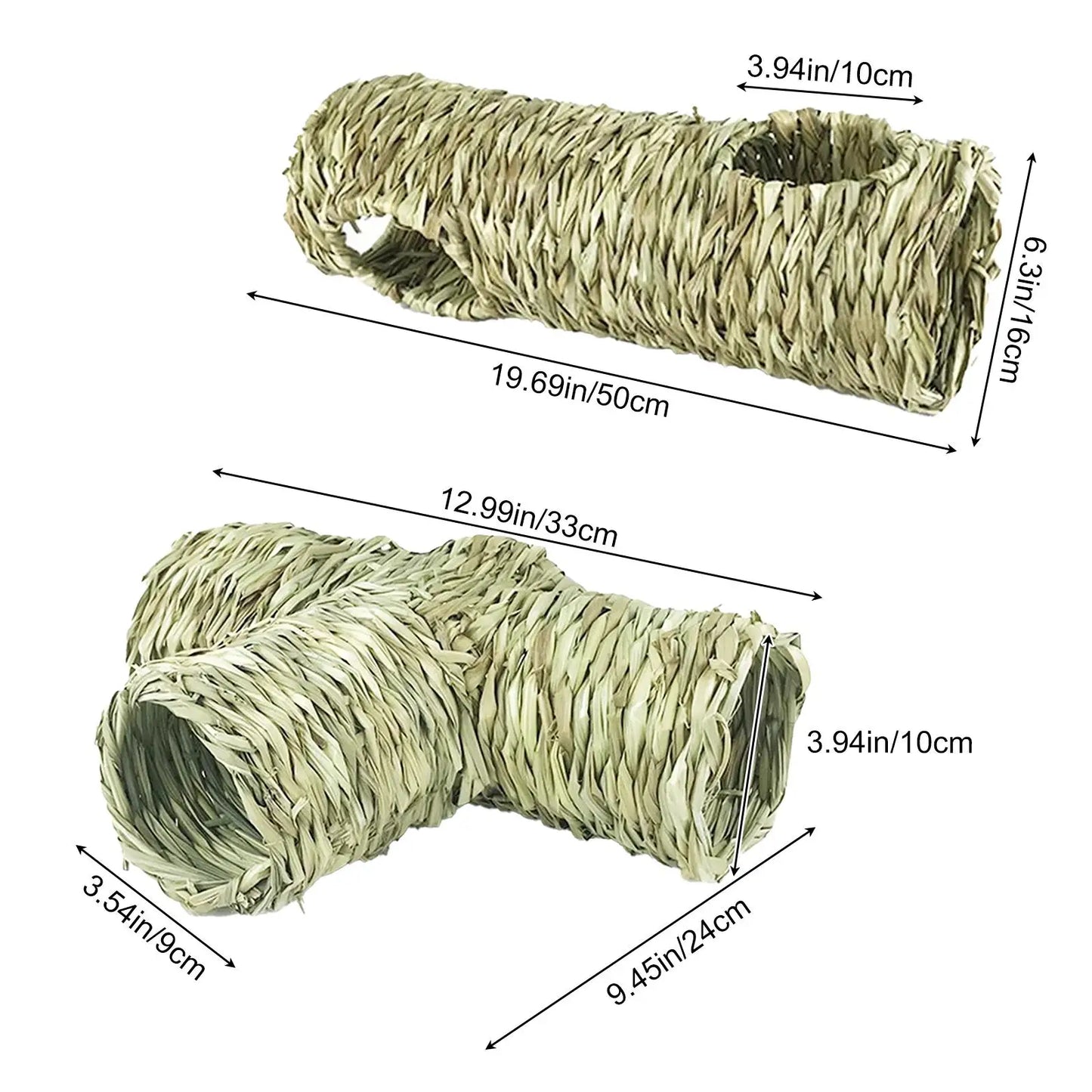 Hamster Grass Tunnel Interactive Toy Cage Chew Toys Rabbit Tunnel Tube Straw