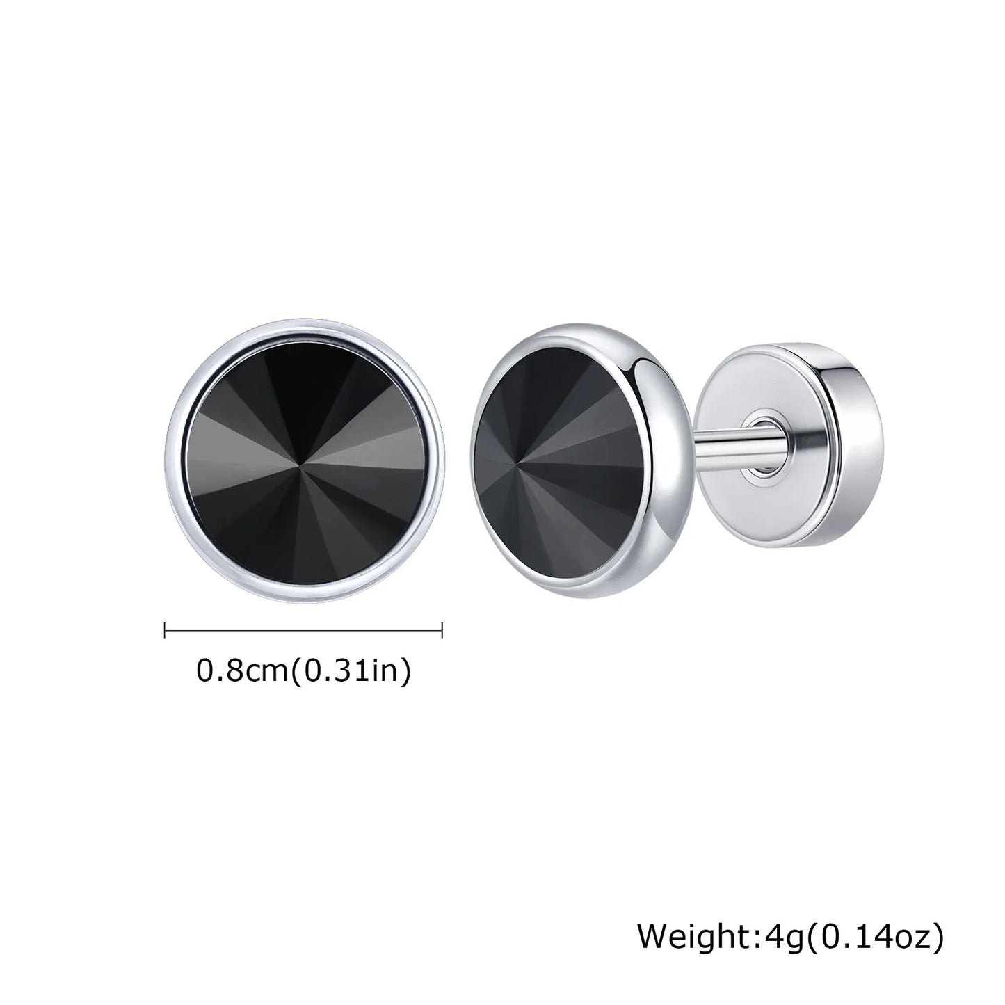 Anti Allergy Round Zircon Stud Earring for Men | AAA CZ Stainless Steel Hip Hop Classic Jewelry