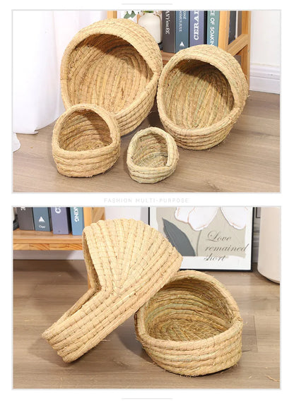 Grass Woven Bird Nest Rabbit Grass Nest Grass Mat Hamster Accessories Slippers Rabbit Nest Rabbit Winter Warm Pet Supplies