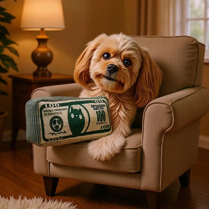 Dog Toy Money Shape Bite Resistant Indestructible Squeaky Toy Sound Interactive Self-Play for Dog Puppy Cat Pet Training Supplie