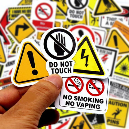 Warning Pattern Sticker Pack | DIY Decals for Skateboards, Laptops, Luggage & More