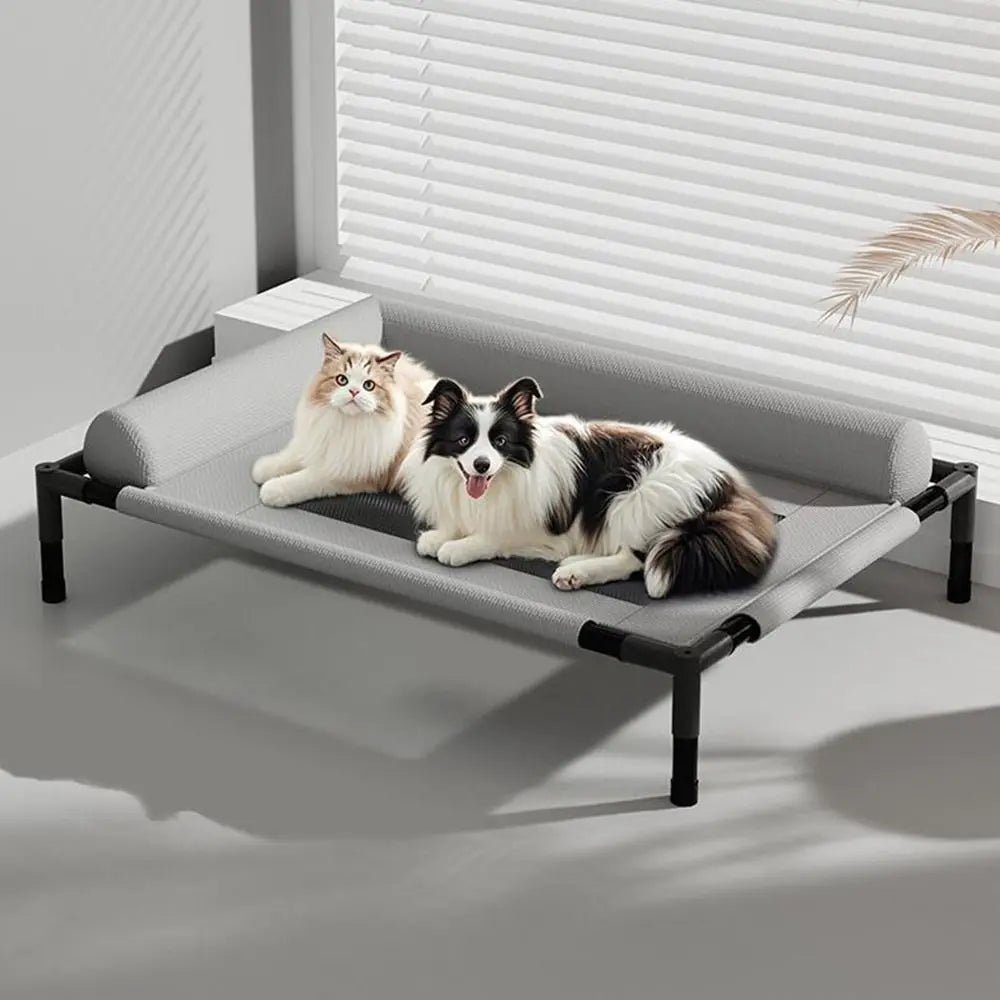 Pet Furniture Mesh Elevated Dog Beds Breathable Removable Raised Dog Bed with Pillow Outside Dog Bed Cat Patio Sunbathing