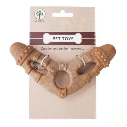 Dog Toy, Bone-Like Teething Stick, Durable, Tooth-Cleaning, Self-Entertaining and Boring, Small Dog-Shaped Pet Toy