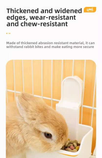 Large-capacity Rabbit Food Bowl with Secure Base Durable and Bite-resistant