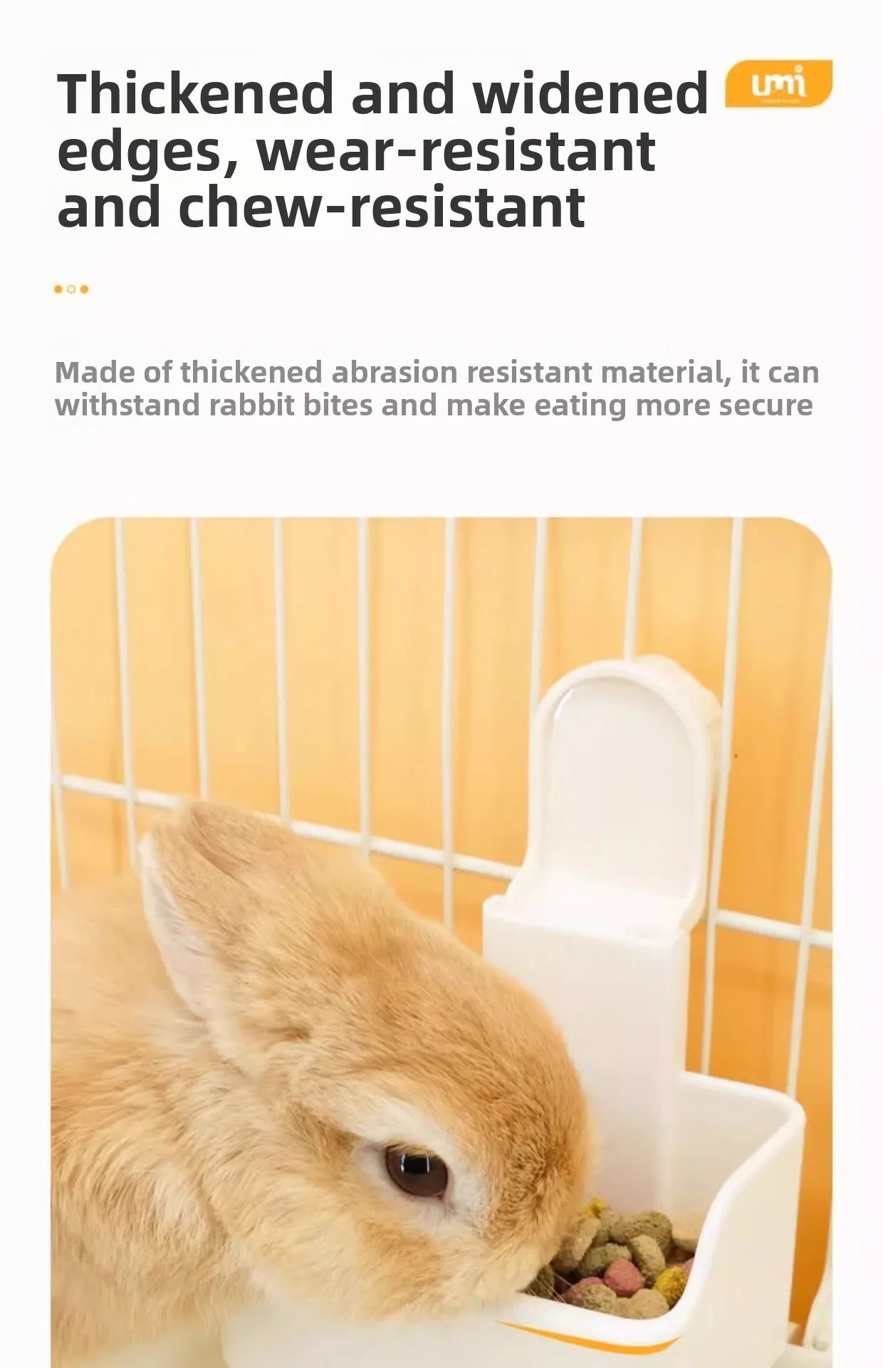 Large-capacity Rabbit Food Bowl with Secure Base Durable and Bite-resistant