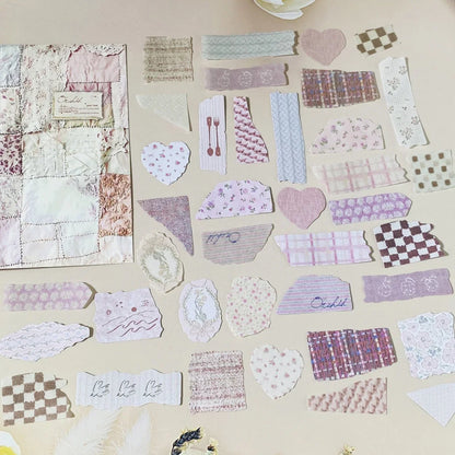 Vintage Paper Sticker Pack for Scrapbooking | 50 PCS Mixed Design Labels