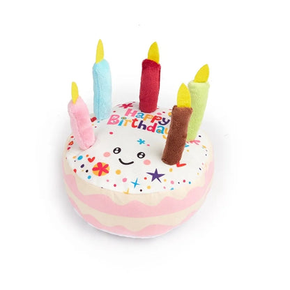 New Birthday Cake Dog Toys Interactive Bite Resistant Gnaw Toys Puppy Teething 16cm Stuffed Cake Doll Party Decor