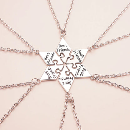Friendship Pendant Necklace Set for Women | 6 Pcs BFF Jewelry Gift