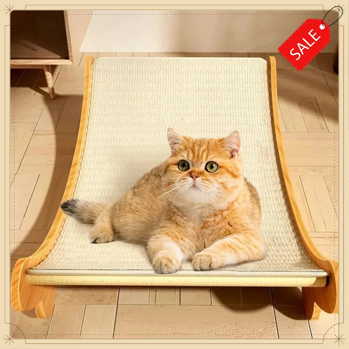 Wooden Cat Scratching Pad Detachable Wear-resistant Cat Scratch Board Multifunctional Cat Bed Grinding Claw Toy for Kitten