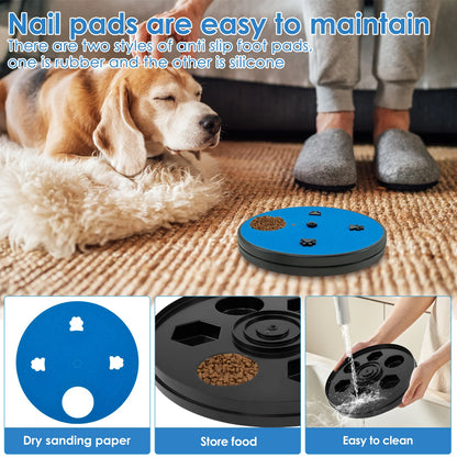 Round Dog Nail Scratch Board 360° Rotating Dog Scratch Pad with Snack Compartments Interactive Pet Toy Pet Supplies Accessories