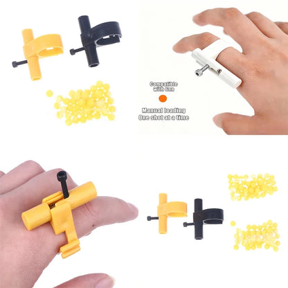 Fingertip Decompression Ring with 48 Plastic Marbles | Stress Relief Toy and Keychain Launcher