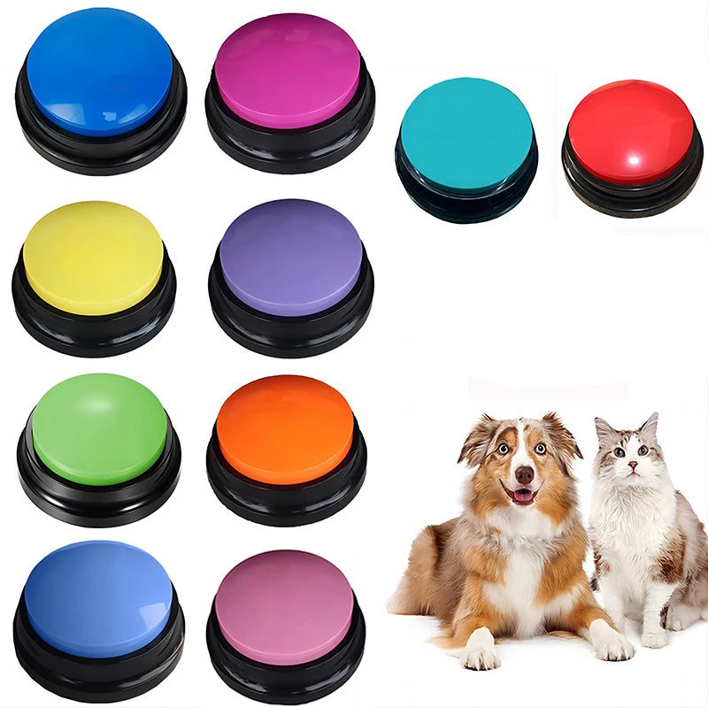 Pet Communication Button Recordable Talking Training Buzzer Cat Dog Toys Talking Starters  Speaking Button Portable Pet Supplies