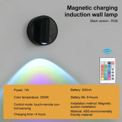 Magnetic USB Rechargeable LED Wall Light | Dimmable Touch Switch Reading Lamp