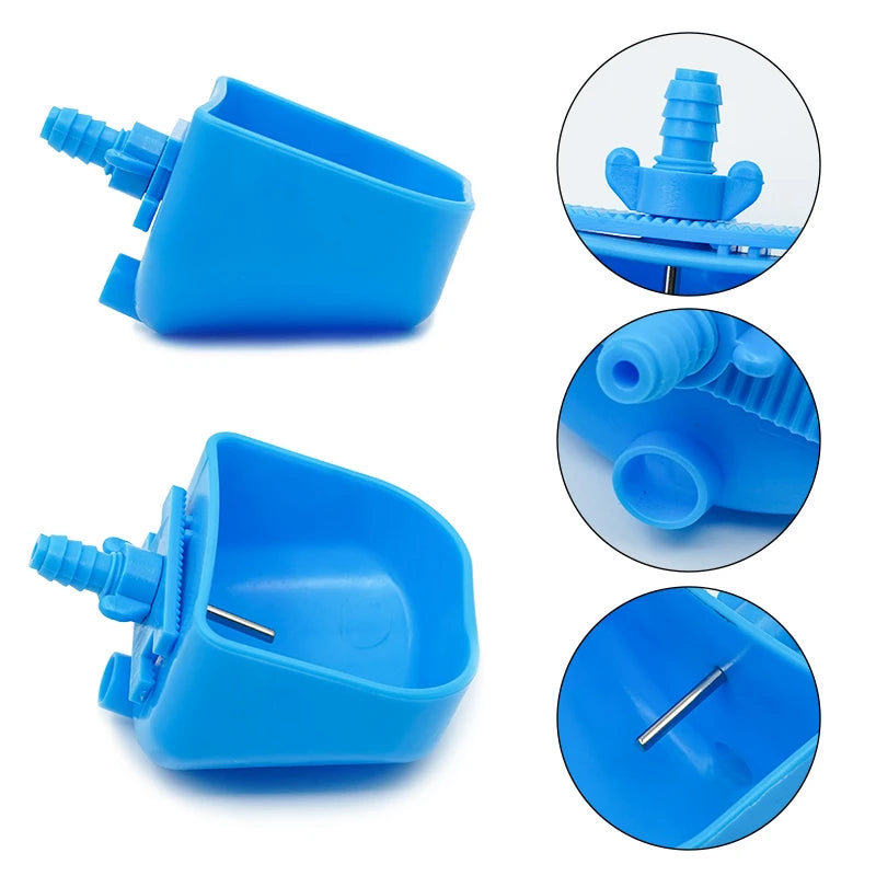 1Pcs Rabbit Water Bowl Farm Rabbit Automatic Drinker Rabbit Cage Fix Cup Raising Fox Mink Stainless Steel Plastic Drinking Bowl