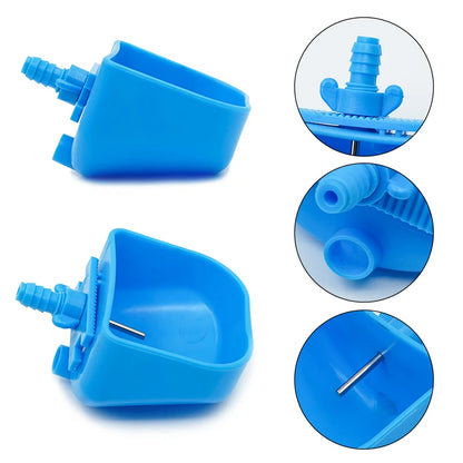 1Pcs Rabbit Water Bowl Farm Rabbit Automatic Drinker Rabbit Cage Fix Cup Raising Fox Mink Stainless Steel Plastic Drinking Bowl