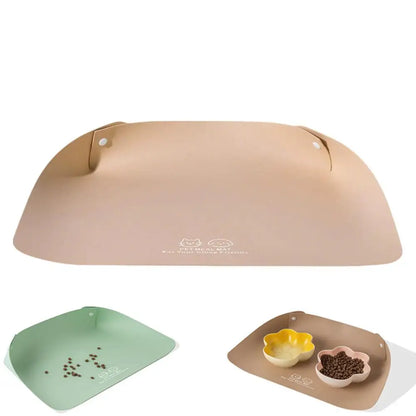 PU Leather Pet Feeding Mat Spill Proof Waterproof Oil Resistant Non Slip Bowl Holder Easy Clean Floor Protector for Dogs Cats
