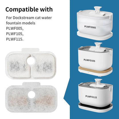 12 Piece PETLIBRO Dockstream Replacement Filter PLWF115 PLWF105 PLWF005 Cat Water Dispenser, Pet Water Dispenser 6-Month Set