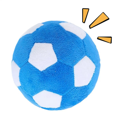 Dog Soccer Ball Toy Soft Chewing Game Plush Soft Squeaky Balls for Dogs for Indoor Outdoor Play Teething Enrichment Puppy Large