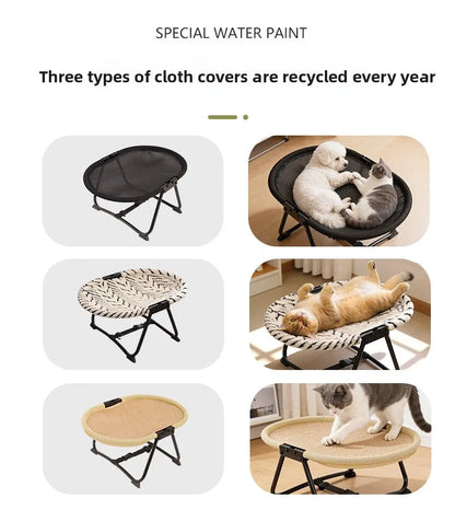Elevated Pet Cot Bed for Dogs & Cats, All Seasons Breathable Pet Bed, Portable Foldable Outdoor Pet Supplies